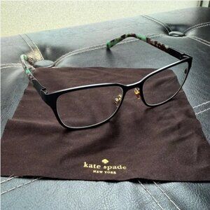 Kate Spade Black Mint Green Tortoise Glasses with case